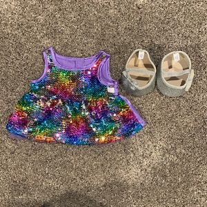 Sequin Build A Bear Dress with Shoes